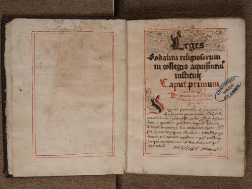 Sodalité des religieux renouvelée en 1582 dans le collège d'Anchin, règle réécrite l'an 1592