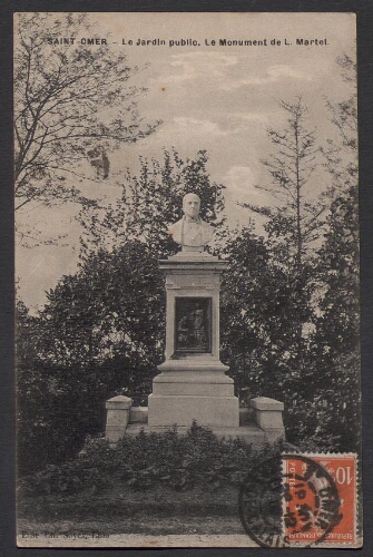 Saint-Omer : Le Jardin Public - Le Monument de L. Martel