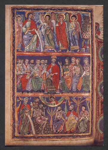 Miniature : Manuscrit du XIIè siècle provenant de l'Abbaye de Saint-Bertin. (Bibliothèque Municipale de Saint-Omer)