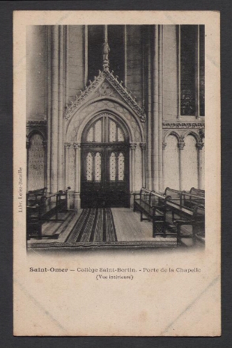 Saint-Omer : Collège Saint-Bertin - Porte de la Chapelle (vue intérieure)