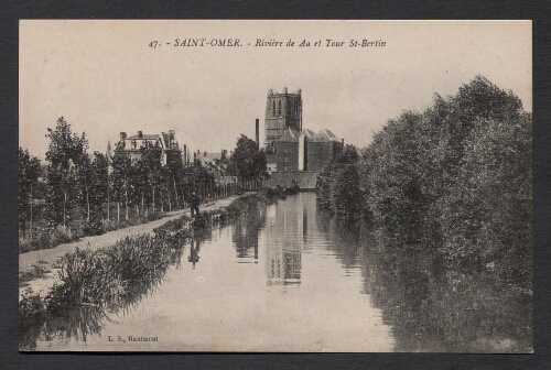 Saint-Omer : Rivière de Aa et Tour St-Bertin