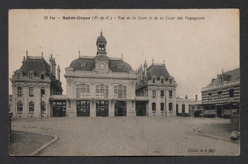 Saint-Omer (P.-de-C.) : Vue de la Gare et de la Cour des Voyageurs