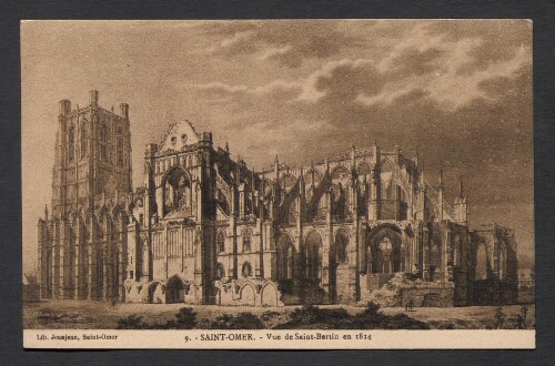 Saint-Omer : Vue de Saint-Bertin en 1814