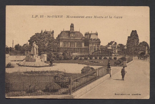 St-Omer : Monument aux Morts et la Gare