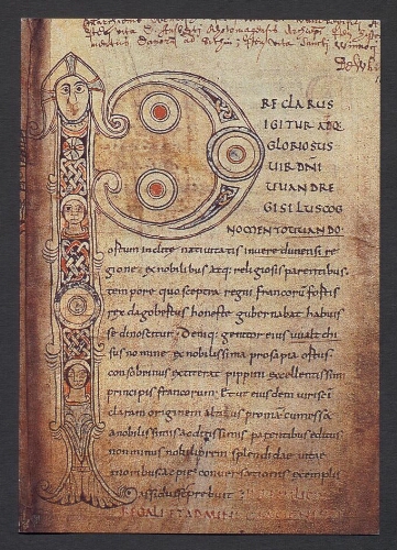 Lettre ornée : Manuscrit latin du XIè siècle provenant de l'Abbaye de Saint-Bertin (Bibliothèque municipale de Saint-Omer)