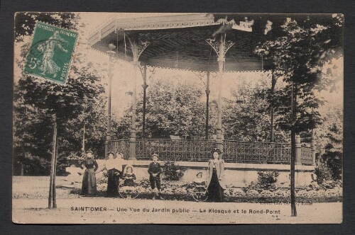 Saint-Omer : Une vue du Jardin public - Le kiosque et le Rond-Point