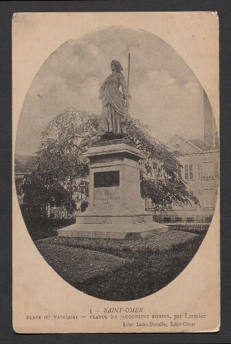 Saint-Omer : Place du Vainquai - Statue de Jacqueline Robins, par Lormier