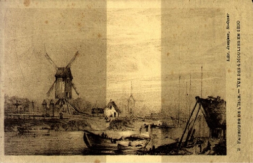 Faubourg de L'Isle. - Vue des 4 moulins en 1830