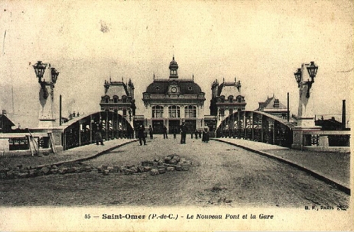 Saint-Omer (P-de-C.) -  Le nouveau pont et la gare