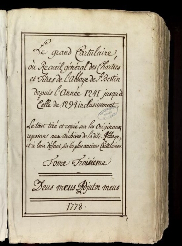 Cartulaire de Saint-Bertin, volume 3