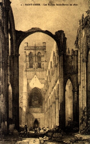 Saint-Omer. - Les Ruines Saint-Bertin en 1820