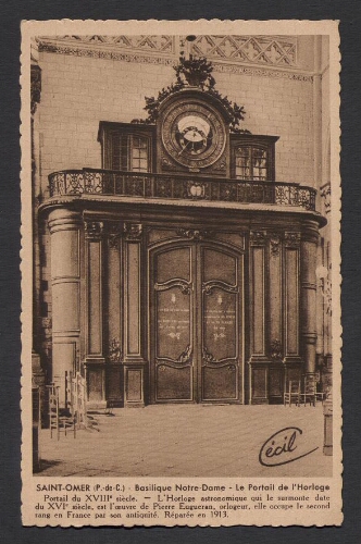 Saint-Omer (P.-de-C.) : Basilique Notre-Dame - Le portail de l'Horloge