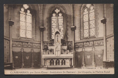 Claimarais, par Saint-Omer : Institution Saint-Bernard - La Chapelle, le Maître Autel