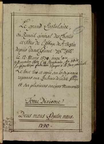 Cartulaire de Saint-Bertin, volume 10