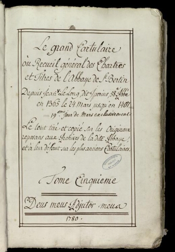 Cartulaire de Saint-Bertin, volume 5