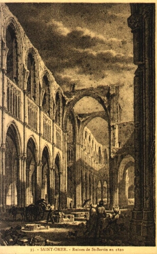 Saint-Omer. - Ruines de St-Bertin en 1820