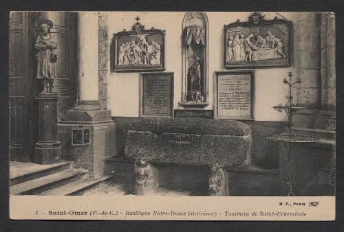Saint-Omer (P.-de-C.) : Basilique Notre-Dame (intérieur) - Tombeau de Saint-Erkembode