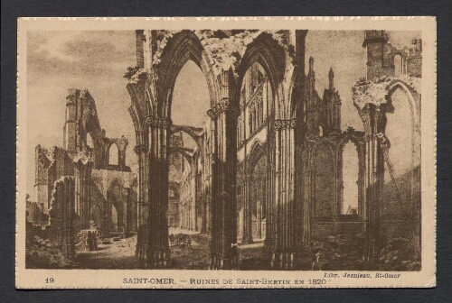 Saint-Omer : Ruines de Saint-Bertin en 1820