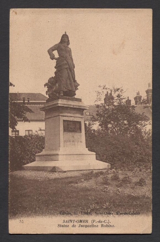 Saint-Omer (P.-de-C.) : Statue de Jacqueline Robins