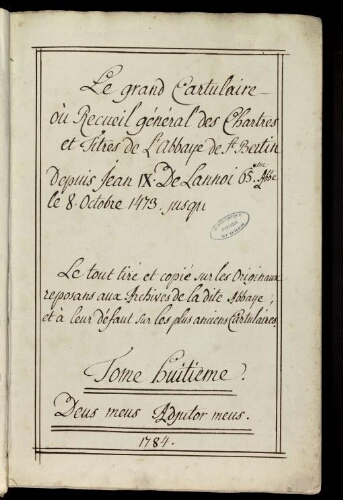 Cartulaire de Saint-Bertin, volume 8