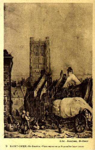 Saint-Omer. - St-Bertin. - Vue prise de la Place St-Jean 1840