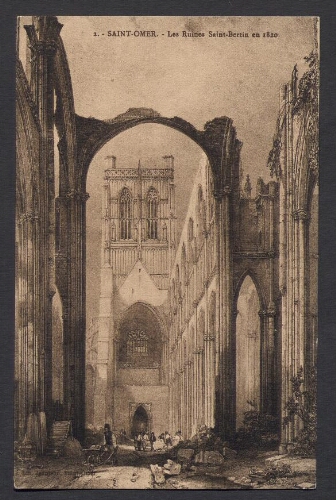 Saint-Omer : Les Ruines Saint-Bertin en 1820