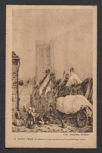 Saint-Omer : St-Bertin - Vue prise de la place St-Jean (1840)